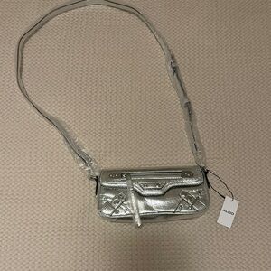 ALDO Silver Metallic Crossbody Bag
